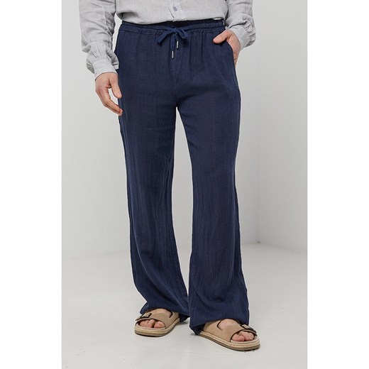 Rodier Lin Lniane spodnie w kolorze granatowym ze sklepu Limango Polska w kategorii Spodnie męskie - zdjęcie 184917831