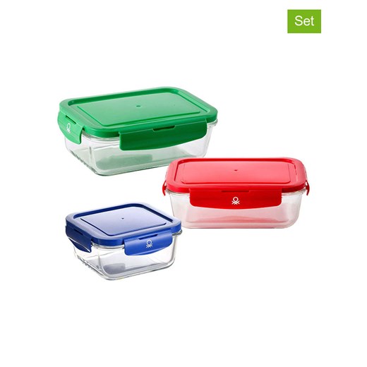 Benetton Pojemniki (3 szt.) w kolorze niebieskim, czerwonym i zielonym na żywność ze sklepu Limango Polska w kategorii Pojemniki kuchenne - zdjęcie 184917852