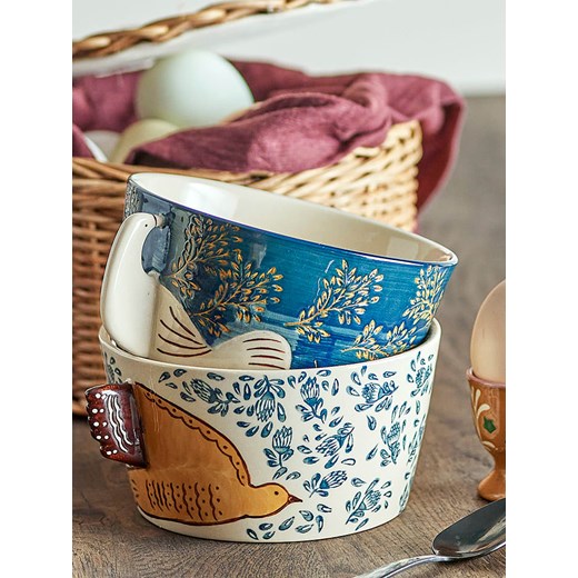 Bloomingville Miska &quot;Hezha&quot; w kolorze niebiesko-kremowym - Ø 13 cm Bloomingville onesize okazja Limango Polska