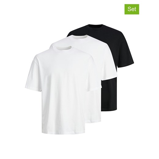 Jack &amp; Jones Koszulki (3 szt.) w kolorze białym i czarnym ze sklepu Limango Polska w kategorii T-shirty męskie - zdjęcie 184918374