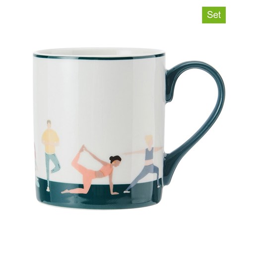Mikasa Kubki (2 szt.) &quot;Yoga&quot; w kolorze biało-zielonym - 280 ml ze sklepu Limango Polska w kategorii Naczynia - zdjęcie 184918433