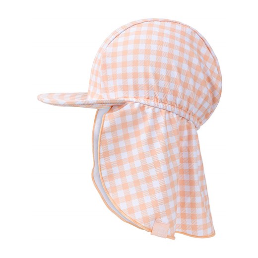 Swim Essentials Czapka &quot;Sunset&quot; w kolorze pomarańczowo-białym z ochroną karku ze sklepu Limango Polska w kategorii Czapki dziecięce - zdjęcie 184919570