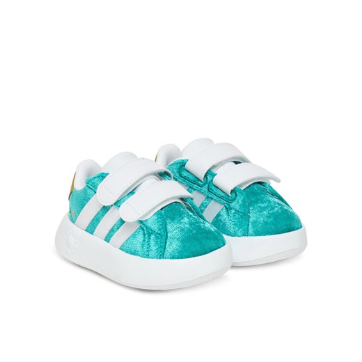 Sneakersy adidas Disney Jasmine Grand Court 2.0 JR4920 Turkusowy ze sklepu eobuwie.pl w kategorii Buty sportowe dziecięce - zdjęcie 184920032