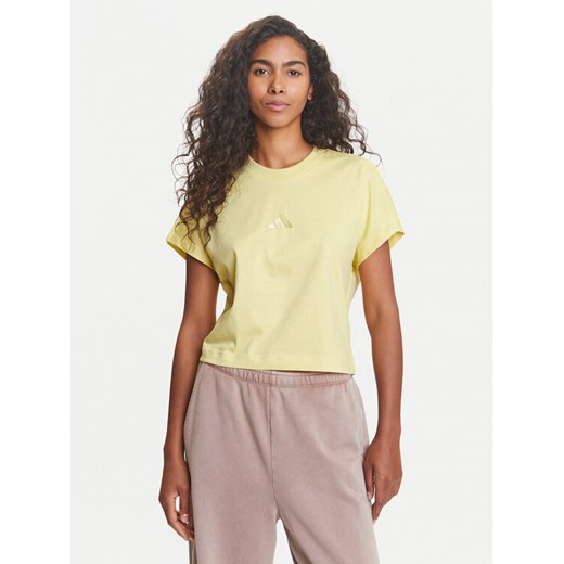 adidas T-Shirt ALL SZN JJ1239 Żółty Regular Fit ze sklepu MODIVO w kategorii Bluzki damskie - zdjęcie 184920981