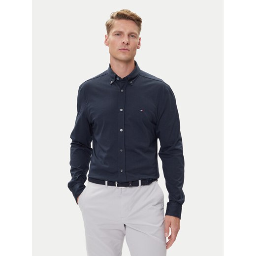 Tommy Hilfiger Koszula Performance MW0MW39418 Granatowy Slim Fit ze sklepu MODIVO w kategorii Koszule męskie - zdjęcie 184920992