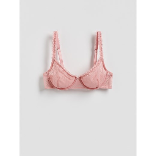 Reserved - Siateczkowy biustonosz z fiszbinami - różowy Reserved 85D Reserved