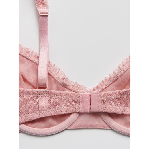 Reserved - Siateczkowy biustonosz z fiszbinami - różowy Reserved 85C Reserved