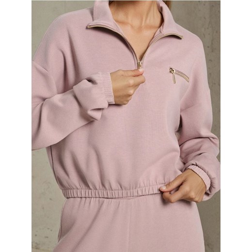 Sinsay - Bluza ze stójką - różowy ze sklepu Sinsay w kategorii Bluzy damskie - zdjęcie 184923613