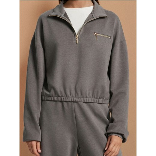 Sinsay - Bluza ze stójką - szary ze sklepu Sinsay w kategorii Bluzy damskie - zdjęcie 184923614