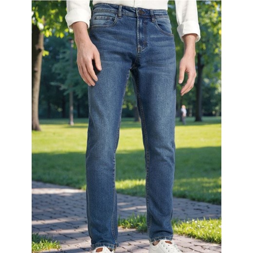 Sinsay - Jeansy slim - granatowy Sinsay 34 Sinsay