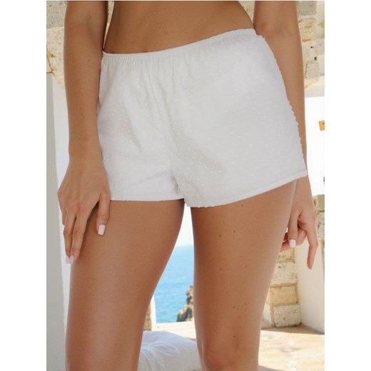 Sinsay - Bawełniane szorty piżamowe w stylu cottage - biały ze sklepu Sinsay w kategorii Piżamy damskie - zdjęcie 184923732