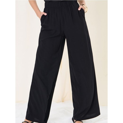 Sinsay - Wiskozowe spodnie wide leg - czarny Sinsay XS Sinsay