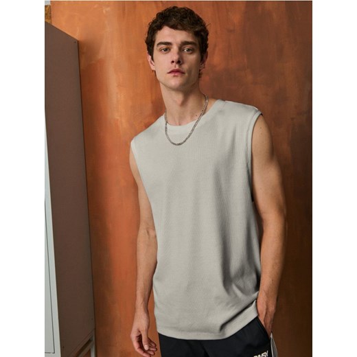 Sinsay - Koszulka bez rękawów - szary ze sklepu Sinsay w kategorii T-shirty męskie - zdjęcie 184923782