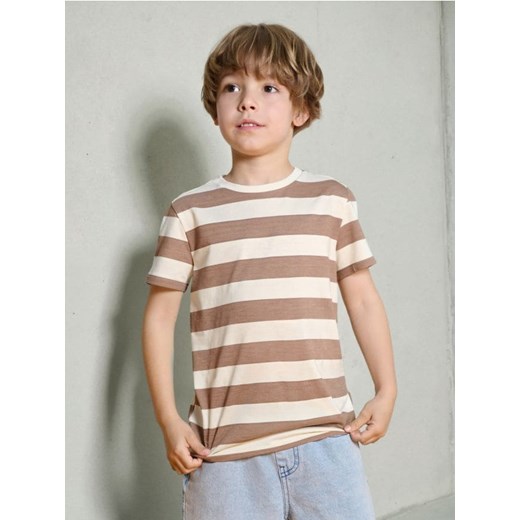 Sinsay - Koszulka w paski - kremowy ze sklepu Sinsay w kategorii T-shirty chłopięce - zdjęcie 184923814
