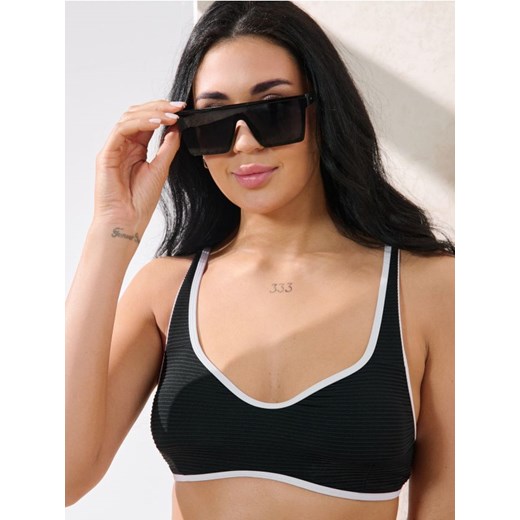 Sinsay - Góra od bikini w prążek - czarny ze sklepu Sinsay w kategorii Stroje kąpielowe - zdjęcie 184923823