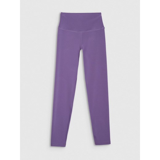 Damskie legginsy treningowe 4F 4FWAW25TFTIF360 - fioletowe ze sklepu Sportstylestory.com w kategorii Spodnie damskie - zdjęcie 184924740