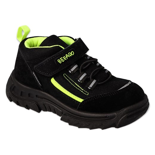 Befado trekkingowe dziecięce wodoodporne 515X004 czarno-zielone neonowe czarne 28 ButyModne.pl