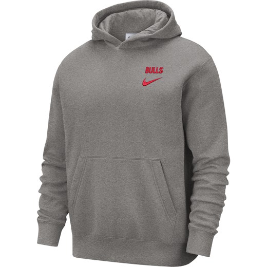 Męska bluza z kapturem NBA Nike Chicago Bulls Club Courtside - Szary ze sklepu Nike poland w kategorii Bluzy męskie - zdjęcie 184925211