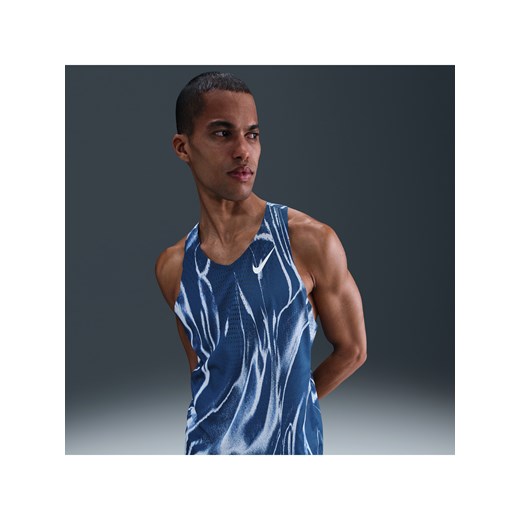 Męska koszulka bez rękawów do biegania Dri-FIT ADV Nike AeroSwift - Niebieski ze sklepu Nike poland w kategorii T-shirty męskie - zdjęcie 184925274