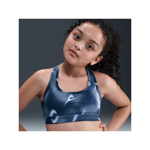 Stanik sportowy dla dużych dzieci (dziewcząt) Nike Pro Swoosh - Niebieski ze sklepu Nike poland w kategorii Biustonosze - zdjęcie 184925440