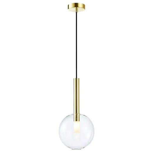 Złota lampa wisząca ze szklanym kloszem - K575- Z9-S09 ze sklepu Edinos.pl w kategorii Lampy wiszące - zdjęcie 184926771
