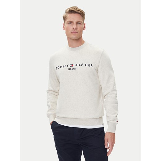 Tommy Hilfiger Bluza Logo MW0MW11596 Beżowy Regular Fit ze sklepu MODIVO w kategorii Bluzy męskie - zdjęcie 184928104