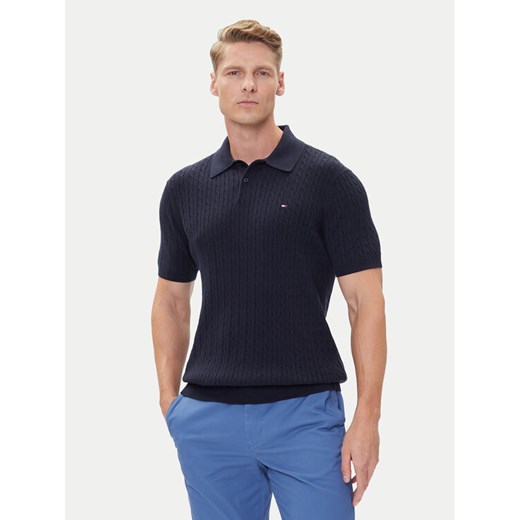 Tommy Hilfiger Polo MW0MW40701 Granatowy Regular Fit ze sklepu MODIVO w kategorii T-shirty męskie - zdjęcie 184928153