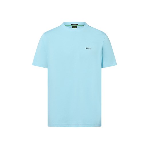 BOSS Green Koszulka męska - Tee Mężczyźni Bawełna jasnoniebieski jednolity ze sklepu vangraaf w kategorii T-shirty męskie - zdjęcie 184928931