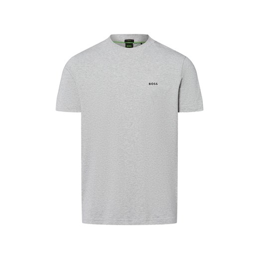 BOSS Green Koszulka męska - Tee Mężczyźni Bawełna jasny szary marmurkowy ze sklepu vangraaf w kategorii T-shirty męskie - zdjęcie 184928932