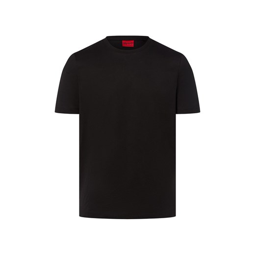 HUGO Koszulka męska - Dimerstee Mężczyźni Bawełna czarny jednolity ze sklepu vangraaf w kategorii T-shirty męskie - zdjęcie 184928950