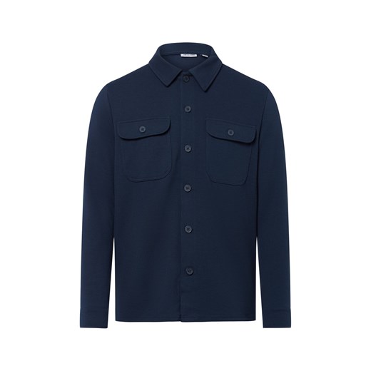 Only&Sons Bluza męska - ONSNewkodyl Mężczyźni Sztuczne włókno granatowy jednolity ze sklepu vangraaf w kategorii Koszule męskie - zdjęcie 184928960