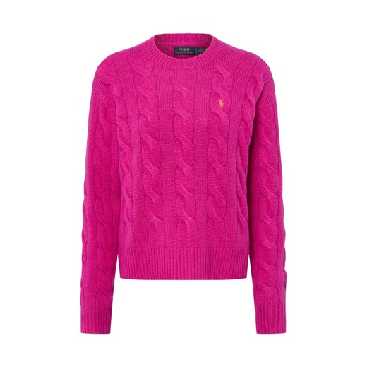 Polo Ralph Lauren Damski sweter z dzianiny z zawartością kaszmiru Kobiety dzianina grubo tkana fuksja jednolity ze sklepu vangraaf w kategorii Swetry damskie - zdjęcie 184928992