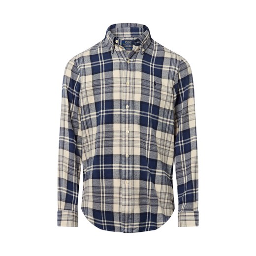 Polo Ralph Lauren Męska koszula flanelowa Mężczyźni Regular Fit Bawełna granatowy w kratkę ze sklepu vangraaf w kategorii Koszule męskie - zdjęcie 184929000