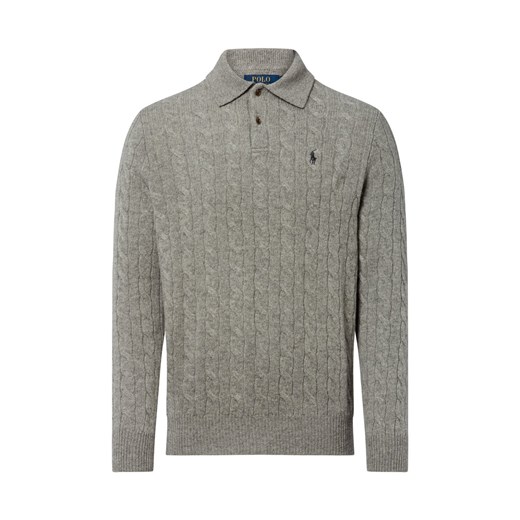 Polo Ralph Lauren Sweter z zawartością kaszmiru Mężczyźni Wełna szary marmurkowy ze sklepu vangraaf w kategorii Swetry męskie - zdjęcie 184929003