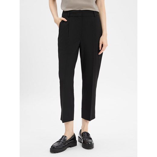 Someday Damskie spodnie plisowane - Cisan Fine Kobiety czarny jednolity ze sklepu vangraaf w kategorii Spodnie damskie - zdjęcie 184929123