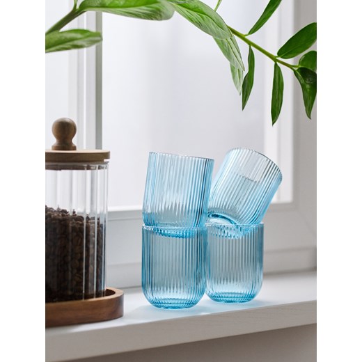 Sinsay - Ryflowane szklanki 4 pack - niebieski Sinsay One Size Sinsay