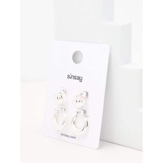 Sinsay - Kolczyki 2 pack - srebrny Sinsay One Size Sinsay