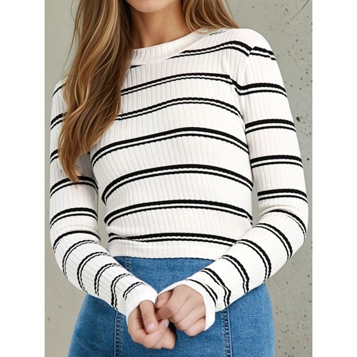 Sinsay - Koszulka z długimi rękawami - biały Sinsay XXS okazyjna cena Sinsay