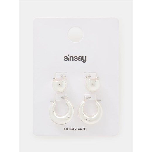 Sinsay - Kolczyki 2 pack - srebrny Sinsay One Size Sinsay