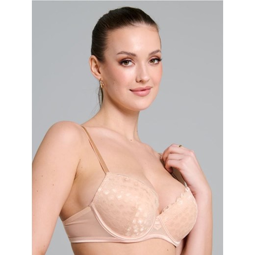 Sinsay - Biustonosz push-up z ozdobną koronką - kremowy Sinsay 85C Sinsay