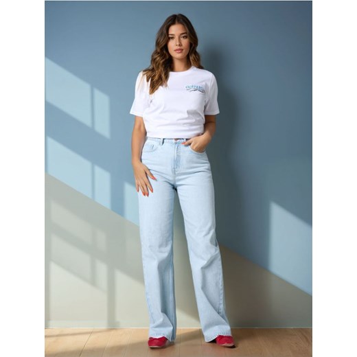 Sinsay - Jeansy high waist - niebieski Sinsay 40 wyprzedaż Sinsay