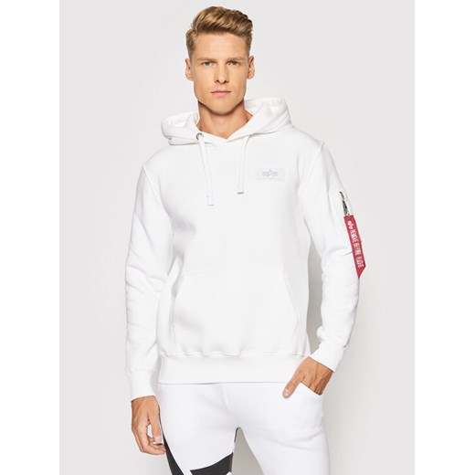 Alpha Industries Bluza Back Print 178318 Biały Regular Fit ze sklepu MODIVO w kategorii Bluzy męskie - zdjęcie 184936780