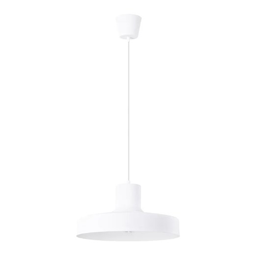 Biała loftowa lampa wisząca z okrągłym kloszem A8-Z78 ze sklepu Edinos.pl w kategorii Lampy wiszące - zdjęcie 184937781