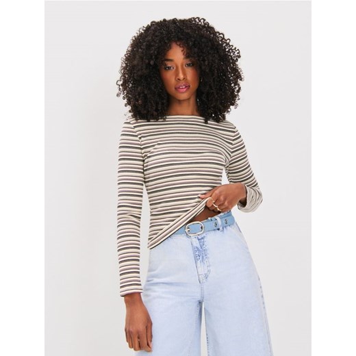 Sinsay - Bluzka w paski z długim rękawem - wielobarwny ze sklepu Sinsay w kategorii Bluzki damskie - zdjęcie 184940721