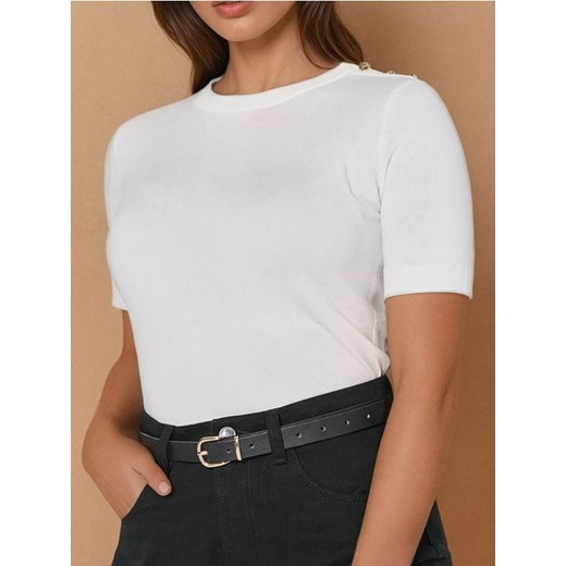 Sinsay - Sweter z krótkim rękawem - kremowy ze sklepu Sinsay w kategorii Swetry damskie - zdjęcie 184940800