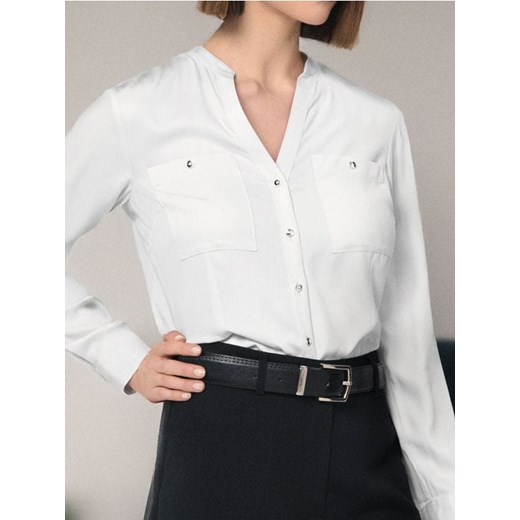 Sinsay - Koszula slim fit - kremowy ze sklepu Sinsay w kategorii Koszule damskie - zdjęcie 184940890