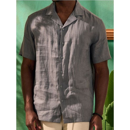 Sinsay - Lniana koszula - szary ze sklepu Sinsay w kategorii Koszule męskie - zdjęcie 184940952