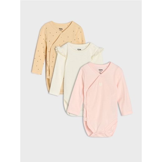 Sinsay - Body 3 pack - kremowy ze sklepu Sinsay w kategorii Body niemowlęce - zdjęcie 184941030