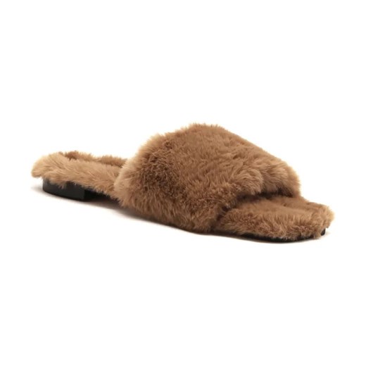 HUGO Obuwie domowe Lola Slipper-Fur | z dodatkiem skóry ze sklepu Gomez Fashion Store w kategorii Kapcie damskie - zdjęcie 184941573