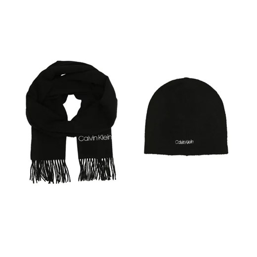 Calvin Klein Szal + czapka | z dodatkiem wełny ze sklepu Gomez Fashion Store w kategorii Czapki zimowe męskie - zdjęcie 184941660